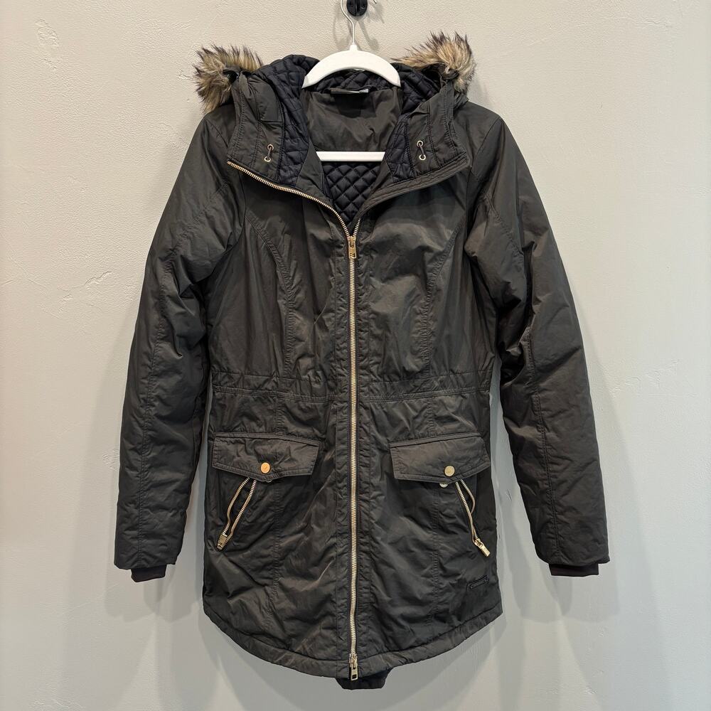 Athleta Summit Parka Coat Dark Green - Size: XS